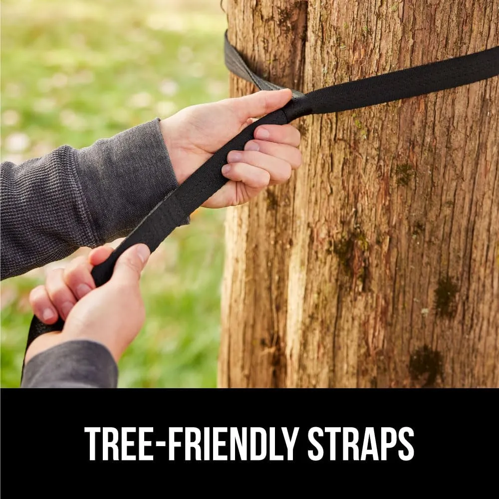 GORILLA GRIP Durable Portable Camping Hammock, Holds 400lbs with Heavy Duty Tree Straps, Comfortable Travel Swing, Camp Hammocks, Easy to Use and Install, Outdoor Essentials, Orange, 9x4.5 FT