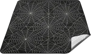 Gothic Black Halloween Web Waterproof Outdoor Blanket for Grass Water Resistant Outdoor Party Waterproof Blanket for Adults Picnic Items Manta para pic nic