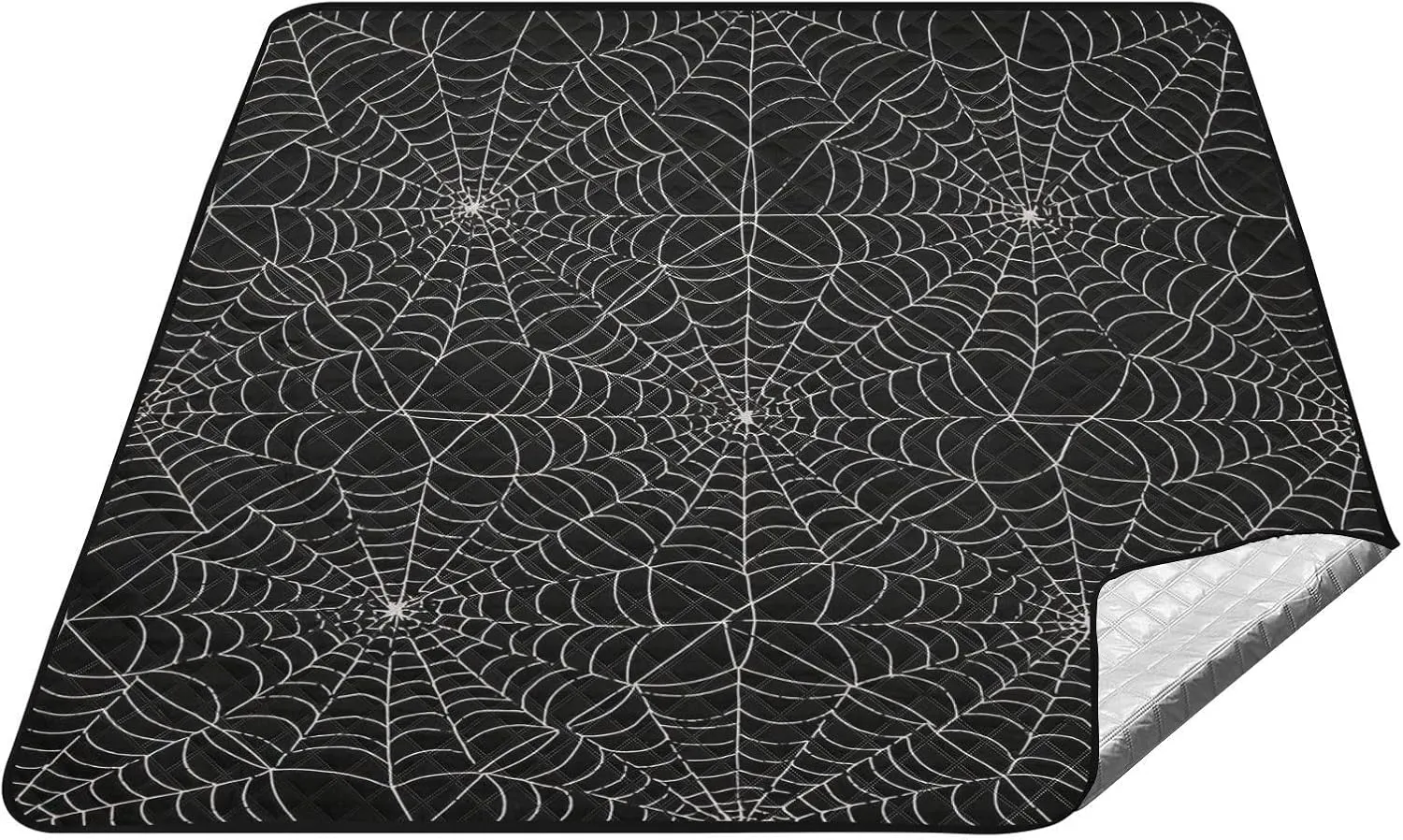 Gothic Black Halloween Web Waterproof Outdoor Blanket for Grass Water Resistant Outdoor Party Waterproof Blanket for Adults Picnic Items Manta para pic nic