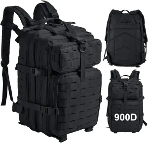 Goture Military Tactical Backpack, 45L Large Army Tactical Back Pack, 900D Waterproof 3 Day Molle Assault Pack Bug Out Bag for Men Outdoor Hiking Hunting Camping Rucksack Daypack Black