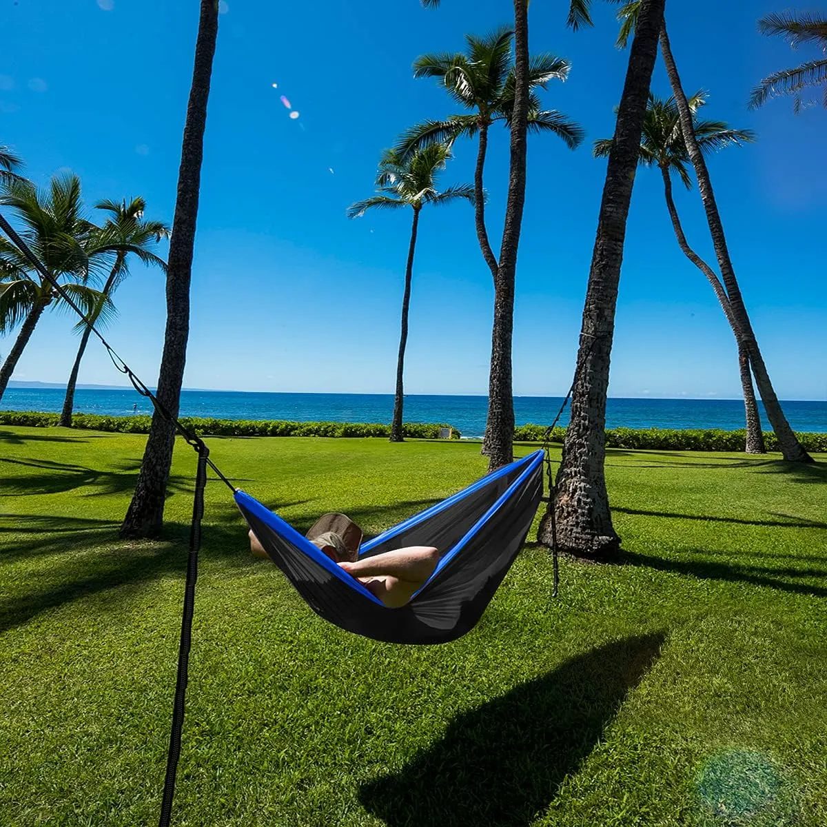 Grassman Camping Hammock Double & Single Portable Hammock with Tree Straps, Lightweight Nylon Parachute Hammocks Camping Accessories Gear for Indoor Outdoor Backpacking, Travel, Hiking, Beach