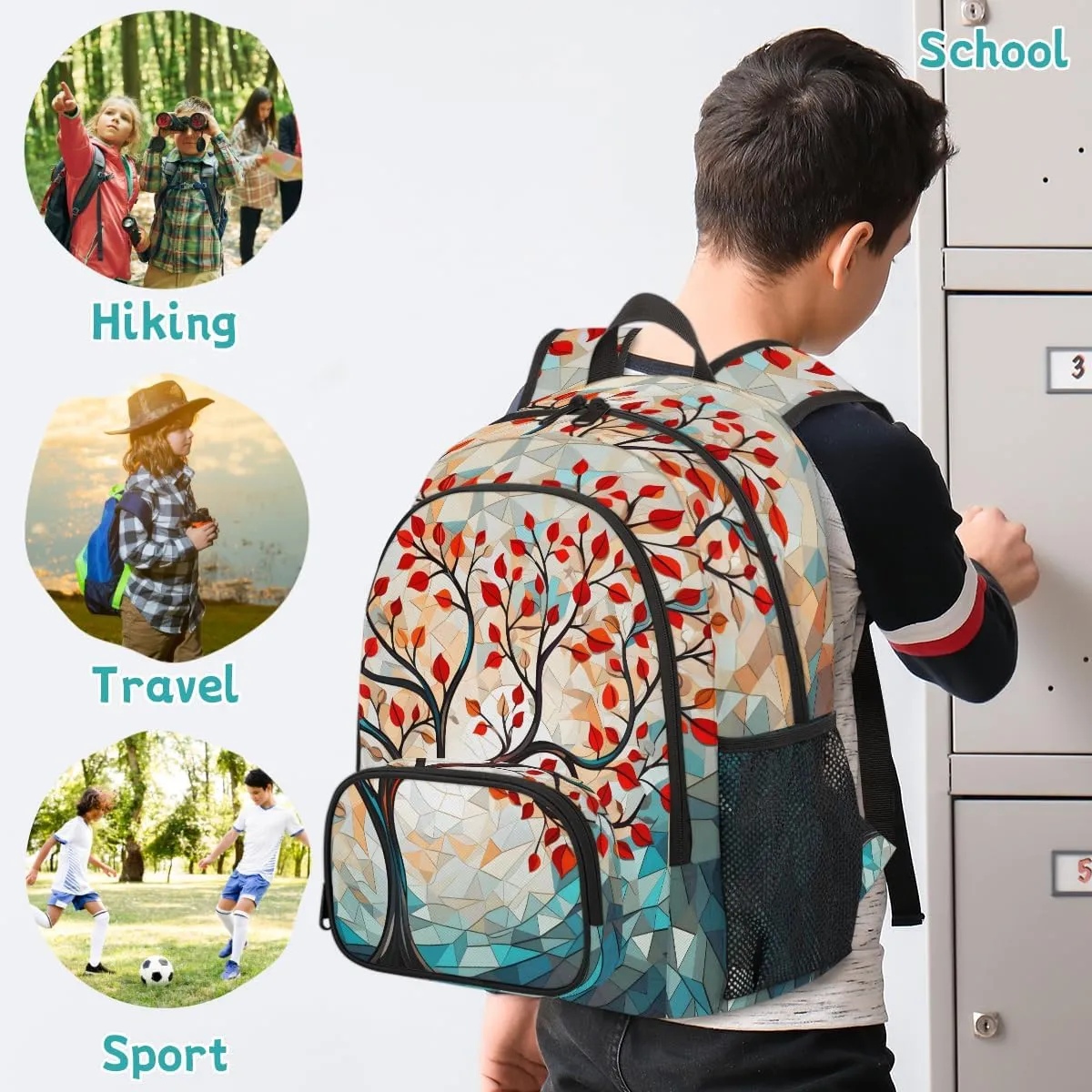 Green Leaves Carry on Travel Backpack for Women Men Water resistant Lightweight Rucksack Backpack for Weekender Casual Work Hiking Watercolor Herbs