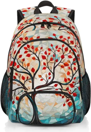 Green Leaves Carry on Travel Backpack for Women Men Water resistant Lightweight Rucksack Backpack for Weekender Casual Work Hiking Watercolor Herbs