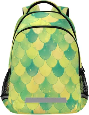 Green Scales Design Waterproof Backpack - Casual Outdoor Sports Daypack with Ergonomic Shoulder Straps#547