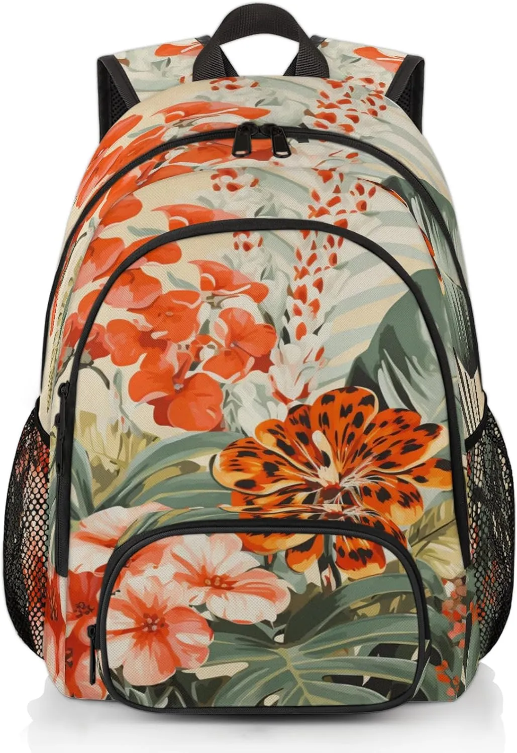 Green Tropical Leaf Carry on Travel Backpack for Women Men Water resistant Lightweight Rucksack Backpack for Weekender Casual Work Hiking Tropical Leaves