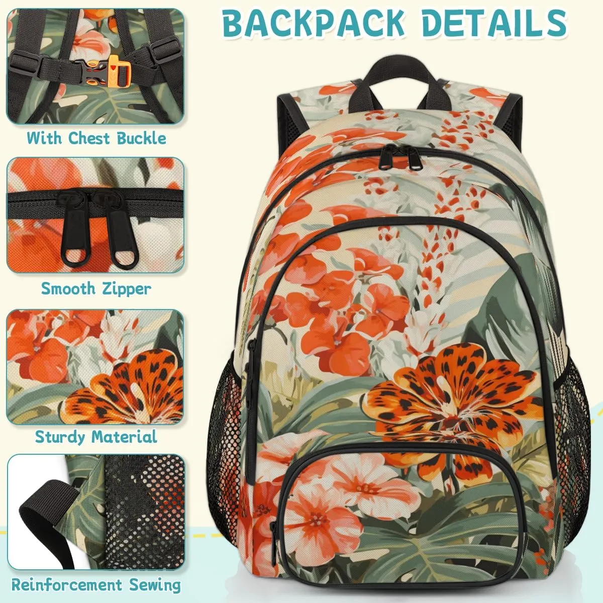 Green Tropical Leaf Carry on Travel Backpack for Women Men Water resistant Lightweight Rucksack Backpack for Weekender Casual Work Hiking Tropical Leaves