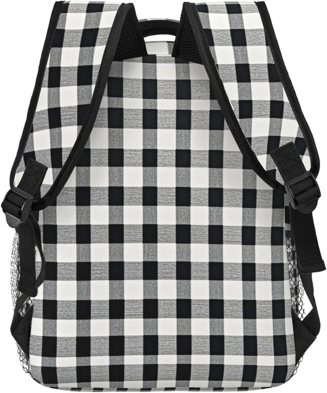 Grey Scottish Tartan Plaid Grid Art Shoulder Book Bags Polyester Multipurpose Anti-Theft Carry On Bag Large Capacity Travel Hiking & Camping Rucksack