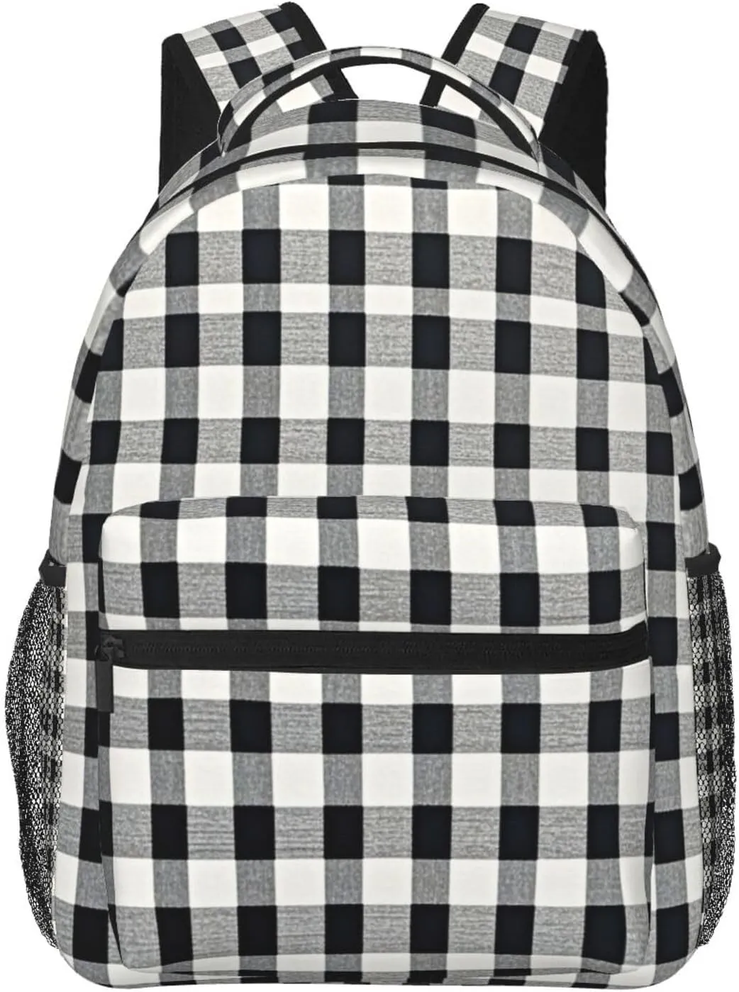 Grey Scottish Tartan Plaid Grid Art Shoulder Book Bags Polyester Multipurpose Anti-Theft Carry On Bag Large Capacity Travel Hiking & Camping Rucksack