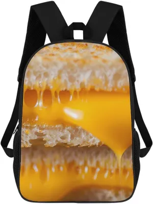 Grilled Cheese Sandwich Food Classic 17 Inch Backpack Travel Daypack Casual Shoulder Bag with Adjustable Strap for Men And Women