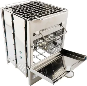 Grills Outdoor Camping Stove Portable Ultralight Stainless Steel Stove Pan Camping Roaster Charcoal Barbecue Home Set Picnic Cookware