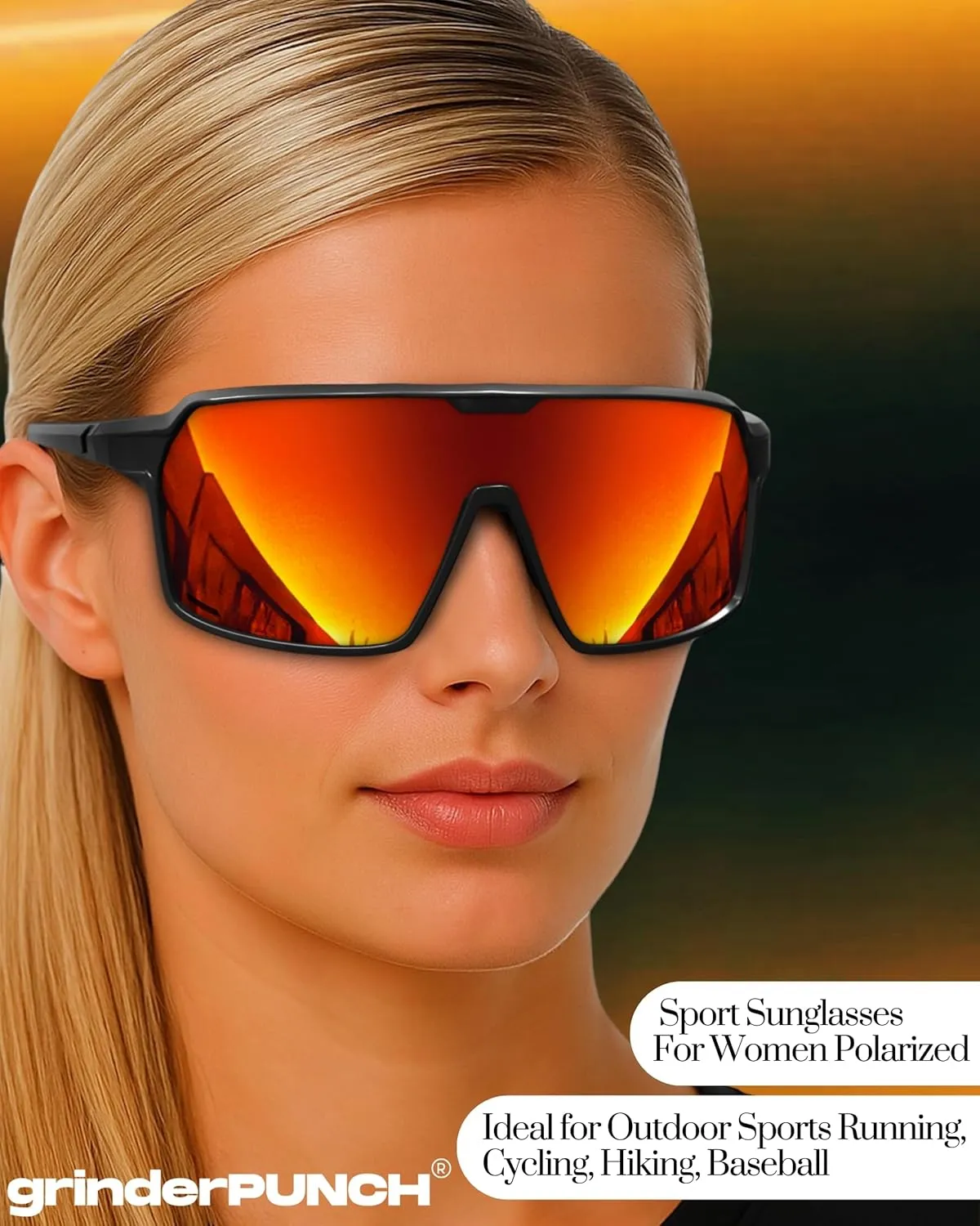 grinderPUNCH Baseball, Pickleball, Running, Hiking & Cycling Polarized Sport Sunglasses for Men & Women with UV Protection
