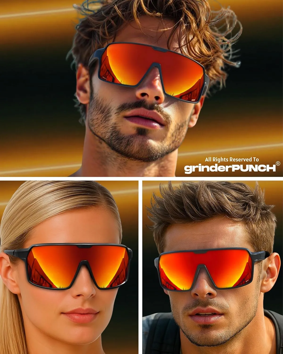 grinderPUNCH Baseball, Pickleball, Running, Hiking & Cycling Polarized Sport Sunglasses for Men & Women with UV Protection