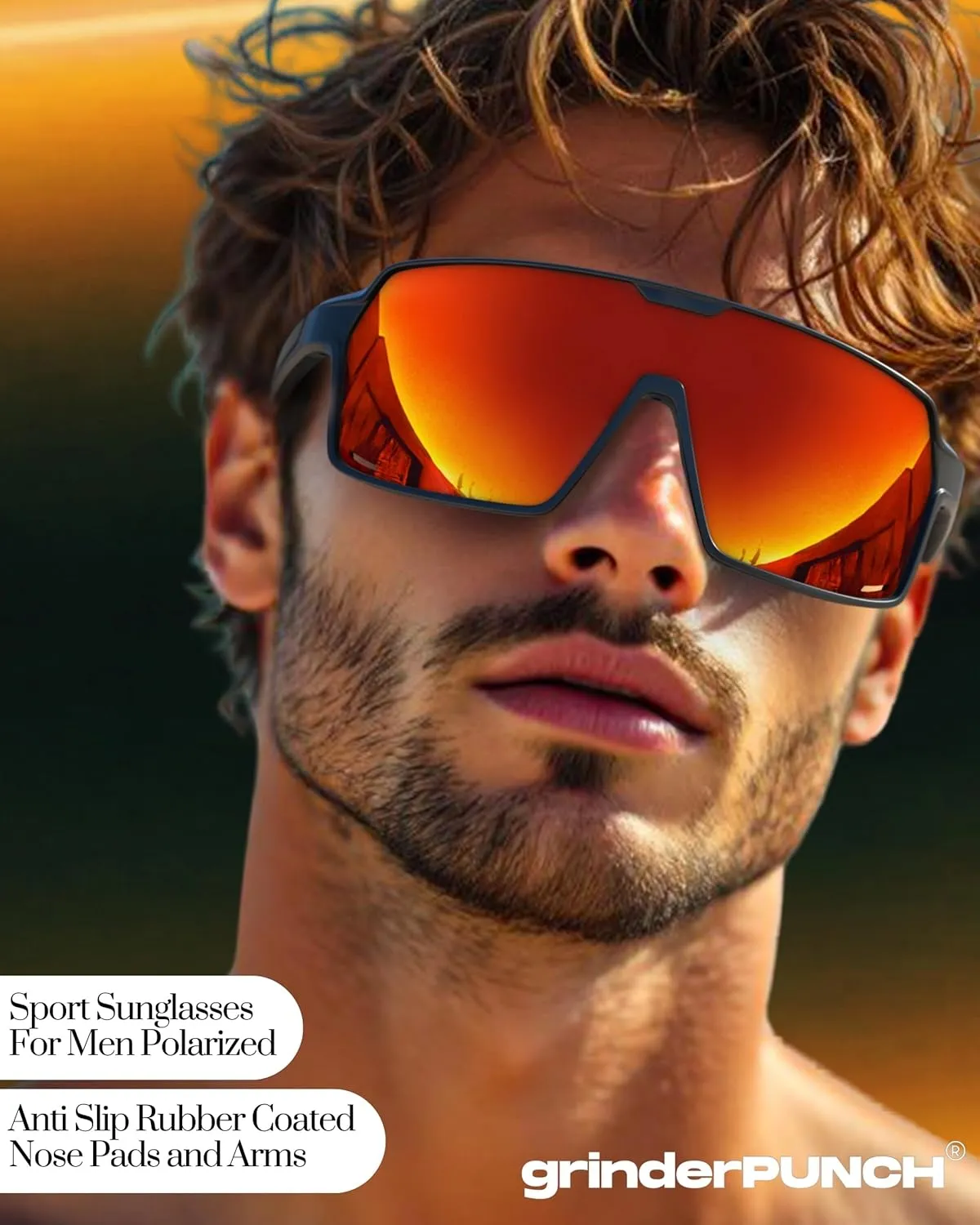 grinderPUNCH Baseball, Pickleball, Running, Hiking & Cycling Polarized Sport Sunglasses for Men & Women with UV Protection