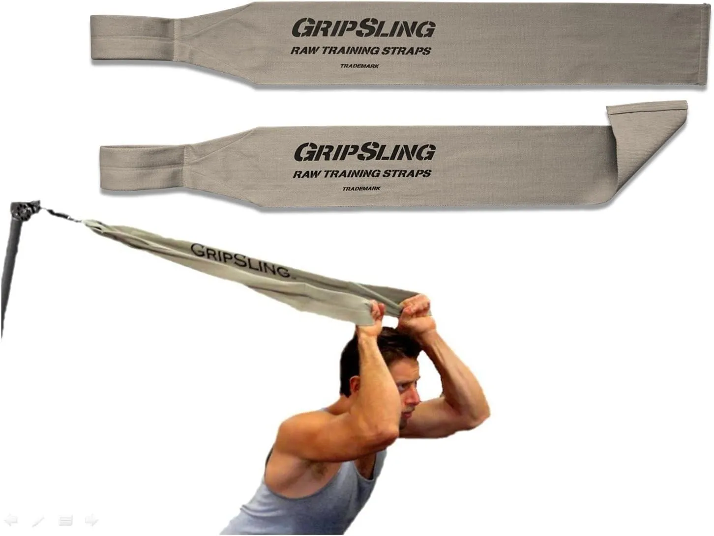 GripSling Raw Training Straps for Bodyweight Strength Training and Calisthenics Exercise, Fitness, and More - Perfect for Home, Gym, Traveling, and Outdoor Workouts - 2 Piece Standard Straps