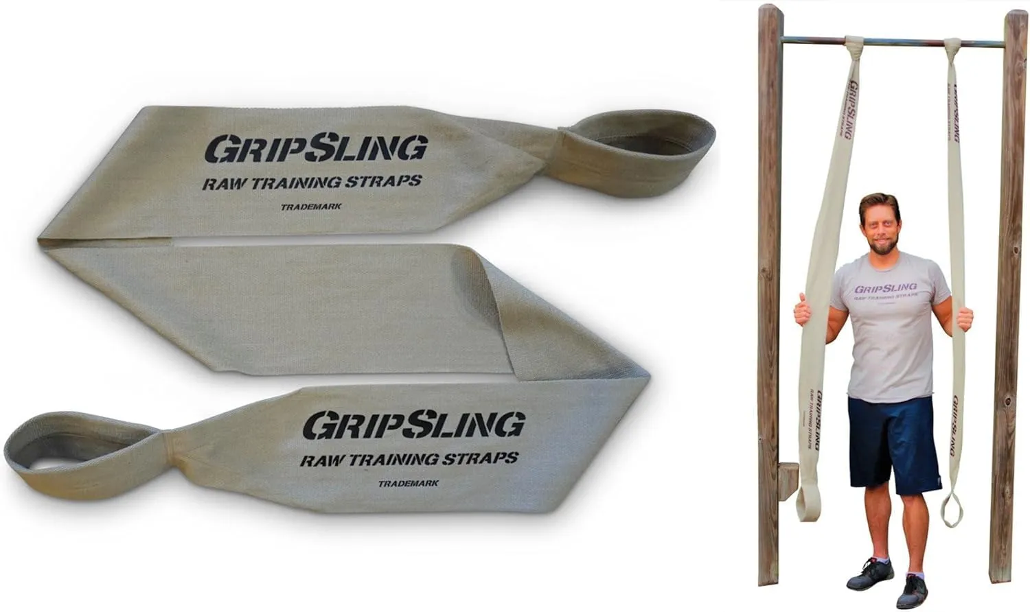 GripSling Raw Training Straps for Fitness, Strength Training and Calisthenics Exercise - Use at The Gym, for Traveling, and Outdoor Workouts - XL Strap Only