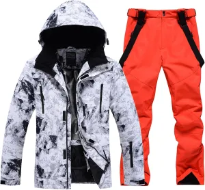 GS SNOWING Men's Jacket and Pants Set Insulated Waterproof Waterproof Snowboard Snowsuits for Snow Sport