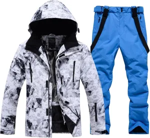 GS SNOWING Men's Jacket and Pants Set Insulated Waterproof Waterproof Snowboard Snowsuits for Snow Sport