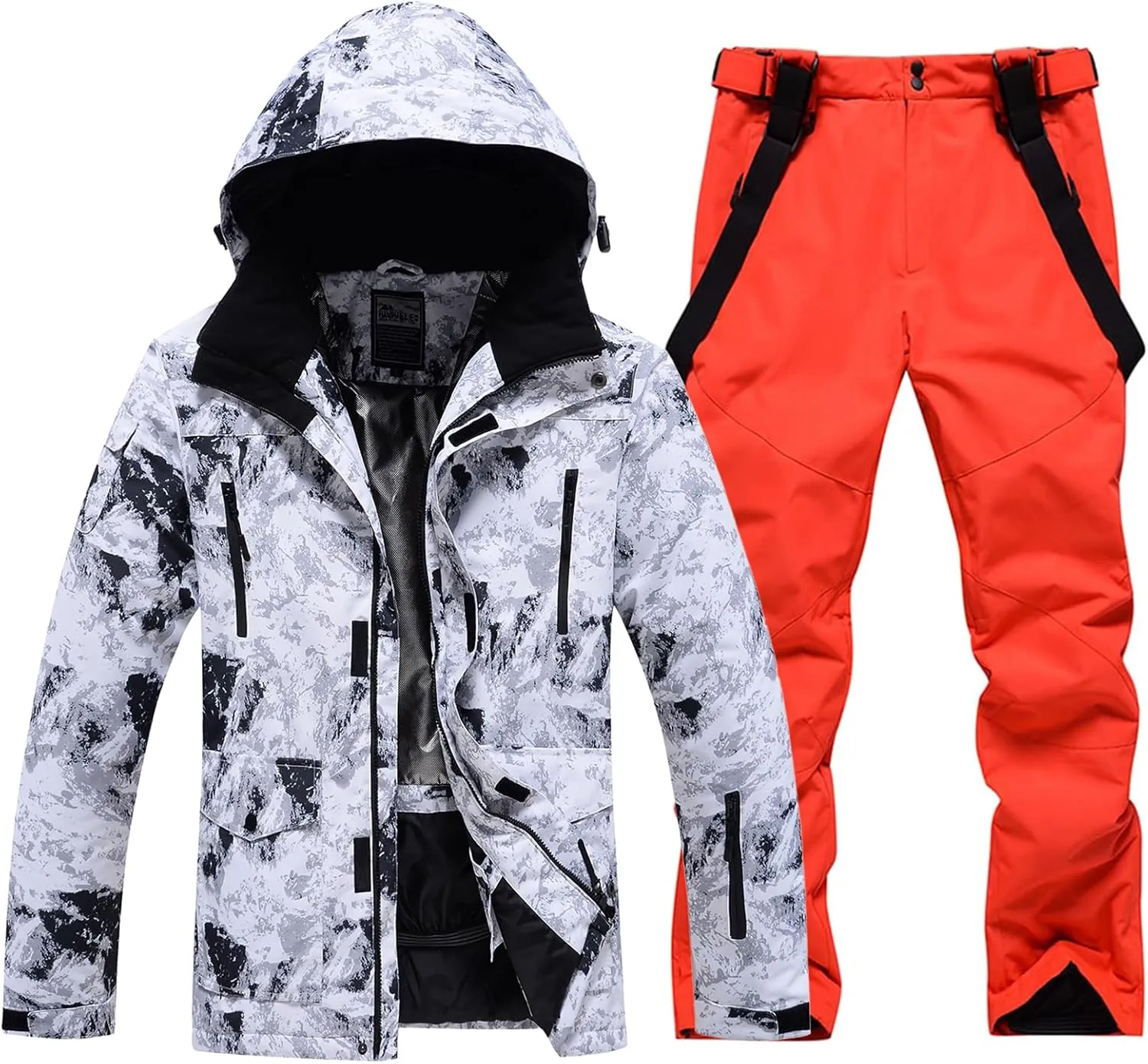 GS SNOWING Men's Jacket and Pants Set Insulated Waterproof Waterproof Snowboard Snowsuits for Snow Sport