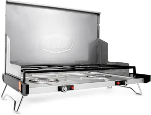 GSI Outdoors, Pinnacle Pro 2 Burner Propane Camping Stove, Folding & Ultra Portable