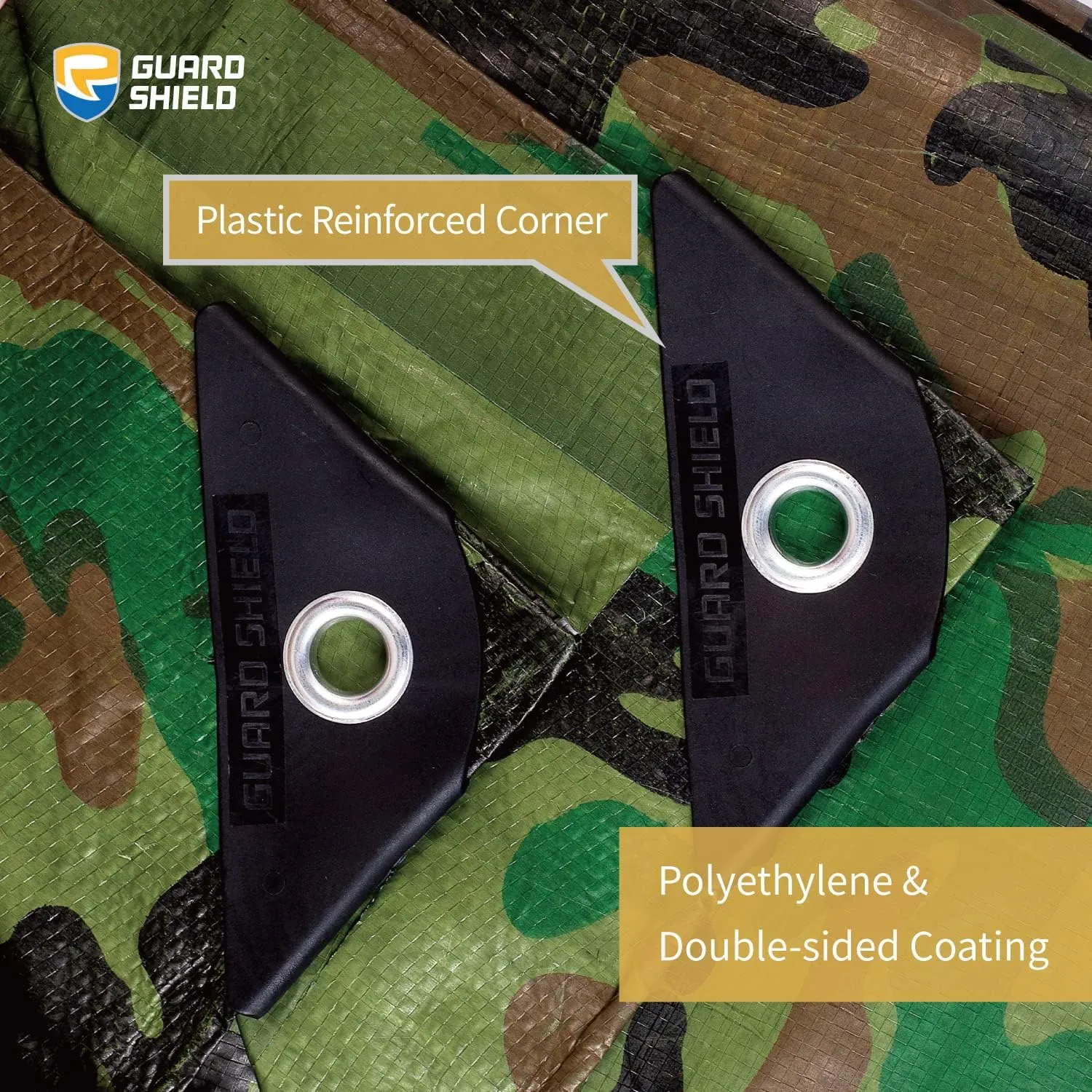 GUARD SHIELD Lightweight Camo Tarp Camouflage Tarps Waterproof 12x16 Feet Poly Cover 6mil