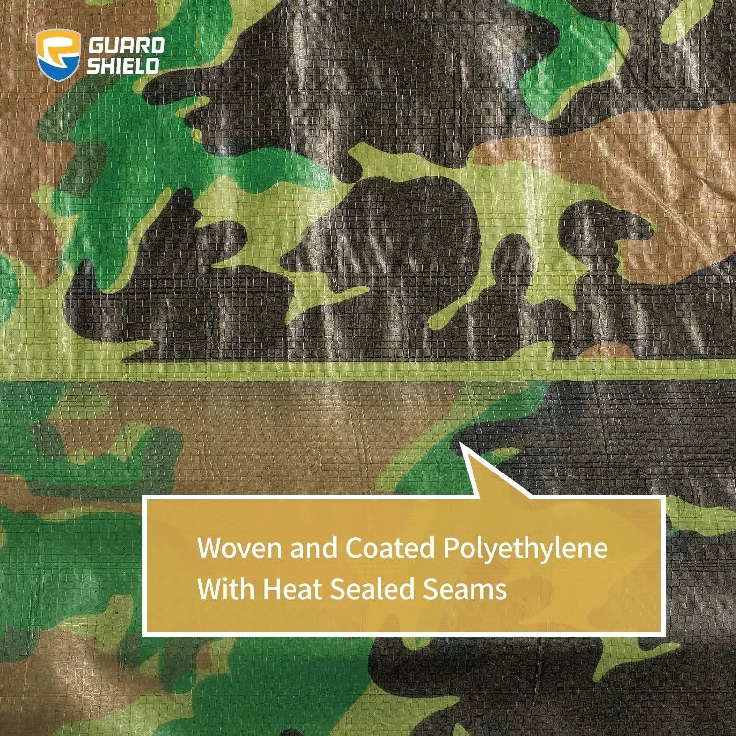 GUARD SHIELD Lightweight Camo Tarp Camouflage Tarps Waterproof 12x16 Feet Poly Cover 6mil