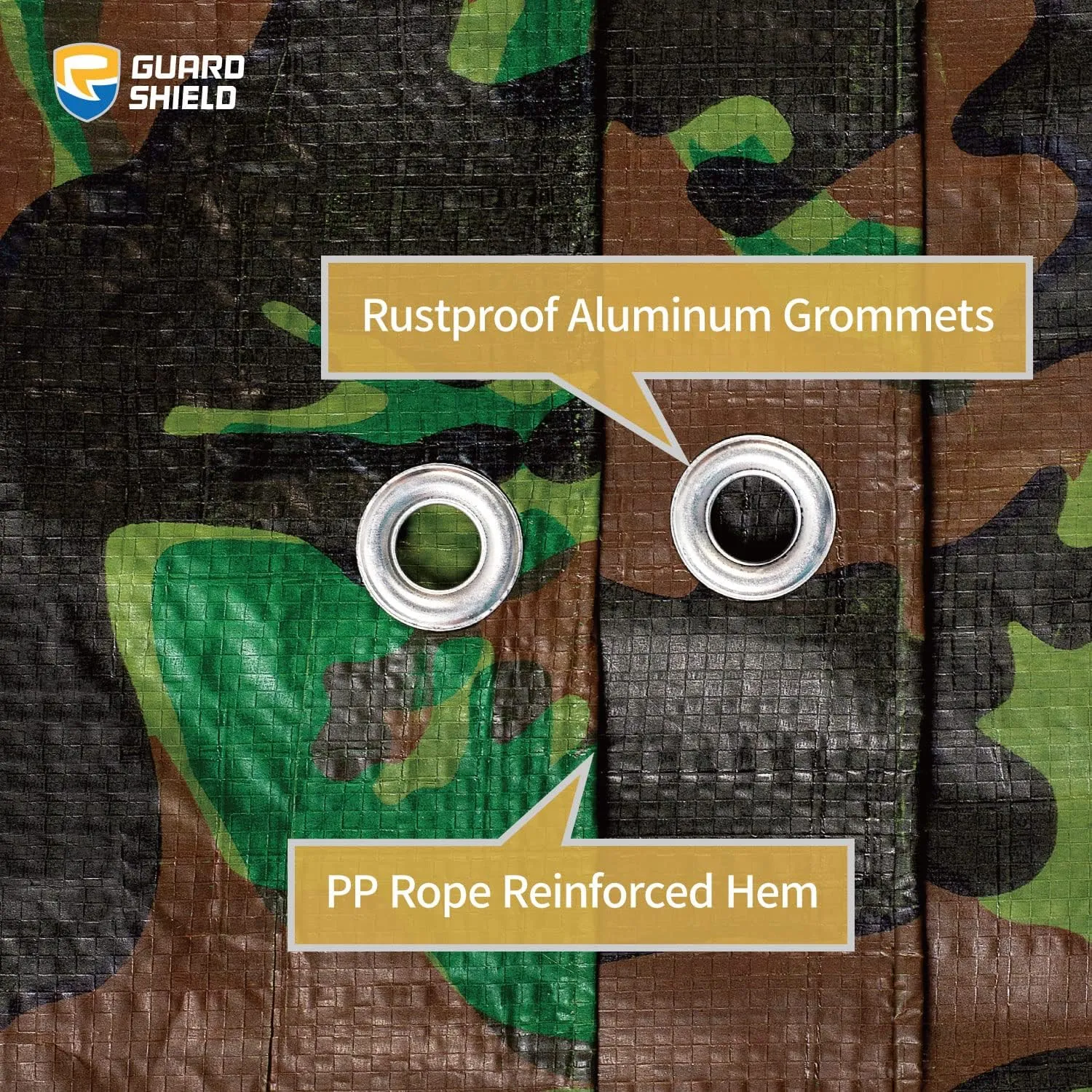 GUARD SHIELD Lightweight Camo Tarp Camouflage Tarps Waterproof 12x16 Feet Poly Cover 6mil