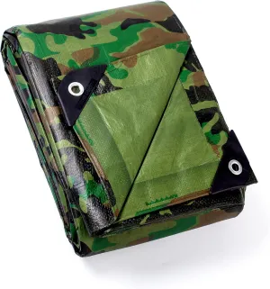 GUARD SHIELD Lightweight Camo Tarp Camouflage Tarps Waterproof 12x16 Feet Poly Cover 6mil