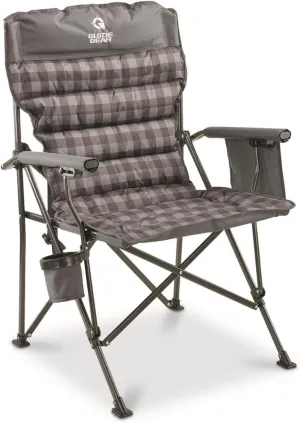 Guide Gear Oversized XL Comfort Padded Mammoth Camping Chair; Includes Carry Bag, Portable, Folding, Large Camp Lounge Chairs for Outdoor, Adults, Men and Women, Heavy-Duty 500-Pound Capacity