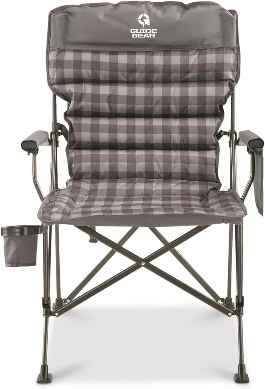 Guide Gear Oversized XL Comfort Padded Mammoth Camping Chair; Includes Carry Bag, Portable, Folding, Large Camp Lounge Chairs for Outdoor, Adults, Men and Women, Heavy-Duty 500-Pound Capacity