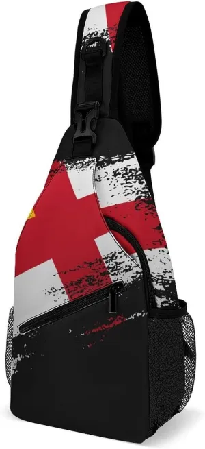 Guyana Flag Patriotic Sling Bag Crossbody Chest Bag Shoulder Bag For Travel Hiking Cycling Camping