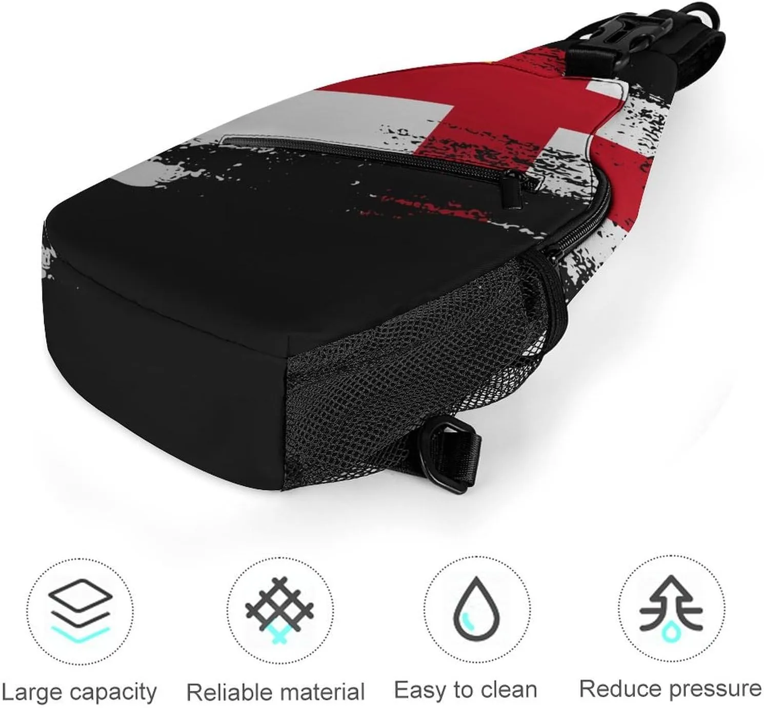 Guyana Flag Patriotic Sling Bag Crossbody Chest Bag Shoulder Bag For Travel Hiking Cycling Camping