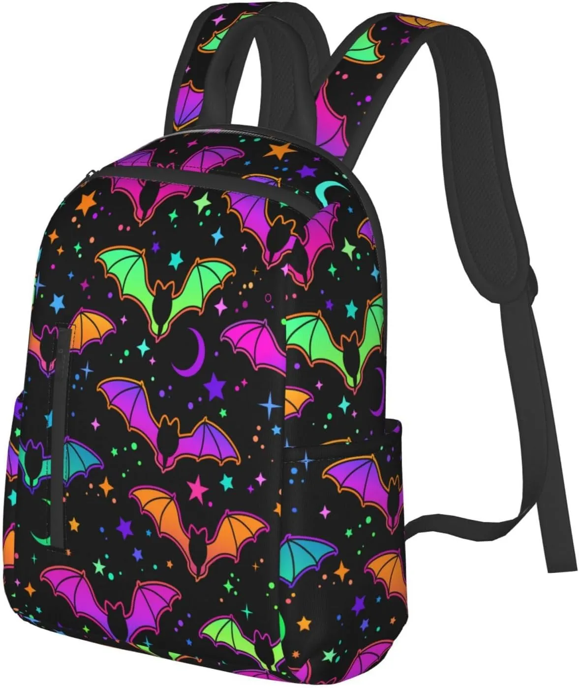 Halloween goth Bat Gothic moon star Big Capacity Backpck Carry-On Bag Multipurpose Business Computer Bag Casual Backpack for Gym, Picnic, Walking