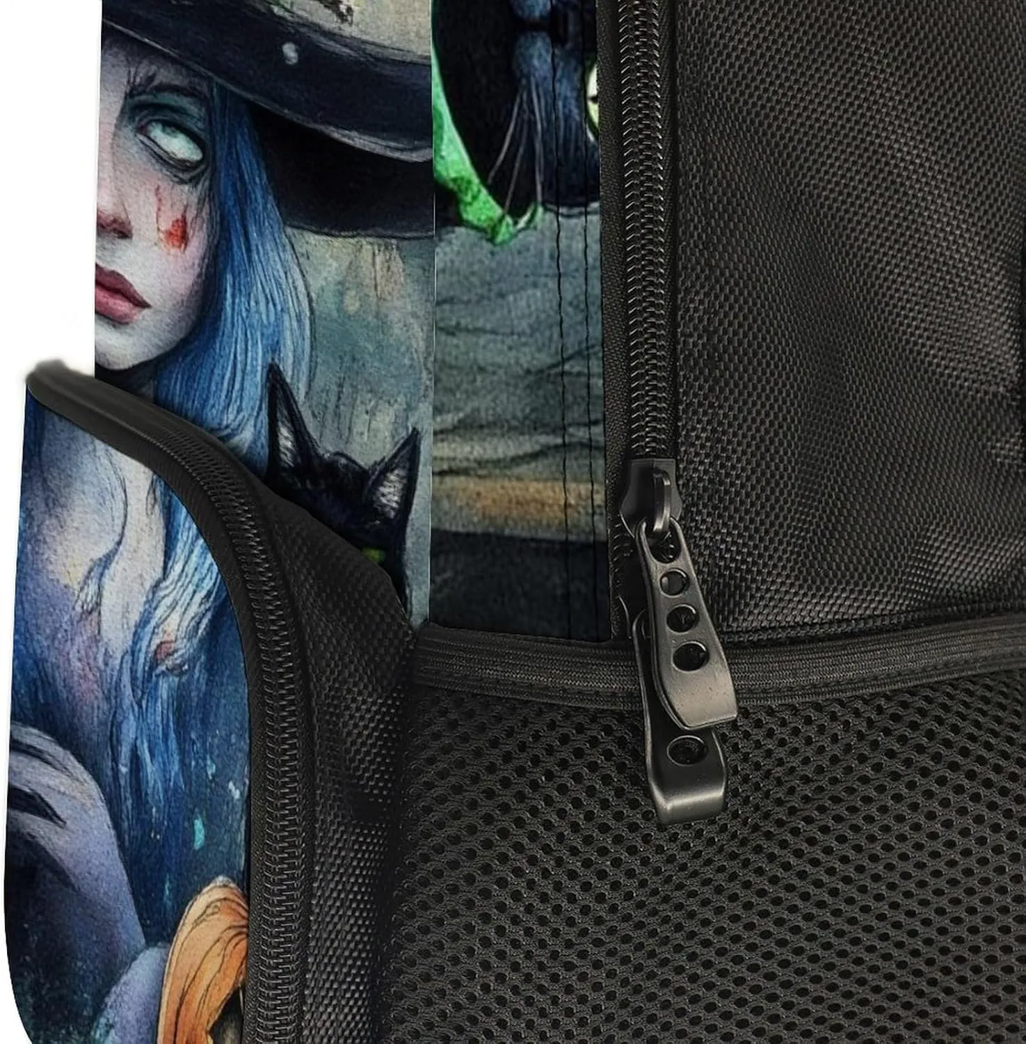 Halloween Pumpkin Black Cat Magic Witch Painting Daypack Lightweight Multipurpose Anti-Theft Shoulder Bag Large Capacity Laptop Book Bag Rucksack With Adjustable Shoulder Straps