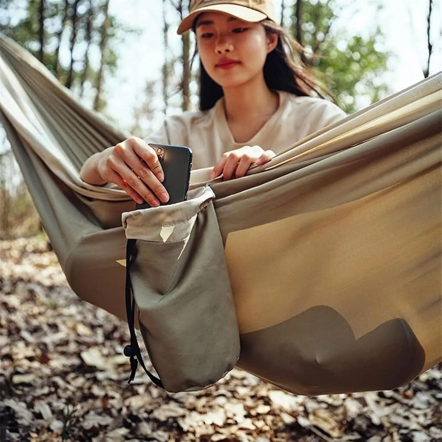 Hammock Camping Essentials, 290x180 Cm Lightweight Portable Double & Single Hammock with Tree Straps, Camping Gear for Outside Portable Hammock
