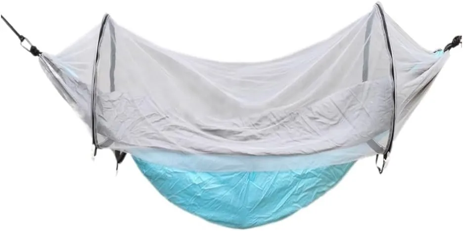 Hammock Double Automatic Mosquito Net, Anti-Rollover Hammock, Parachute, Bunis Spinning Camping Leisure Double Hanging Chair Hammock Outdoor(Gray)