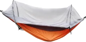 Hammock Double Automatic Mosquito Net, Anti-Rollover Hammock, Parachute, Bunis Spinning Camping Leisure Double Hanging Chair Hammock Outdoor(Orange)