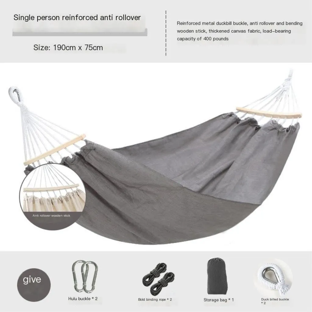 Hammock Double Beige Hammock Outdoor Swing Summer Camping W Anti-Rollover Home Indoor Single Double Adult Dormitory Hammock Outdoor(Brown,D)
