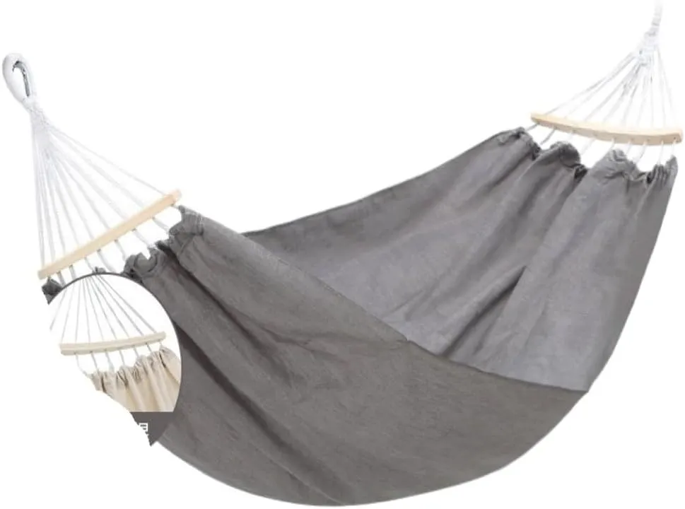 Hammock Double Beige Hammock Outdoor Swing Summer Camping W Anti-Rollover Home Indoor Single Double Adult Dormitory Hammock Outdoor(Gray,D)