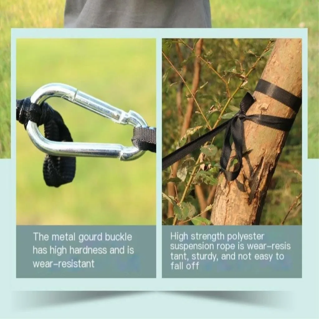 Hammock Double Camping Hammock Outdoor Camping Portable Single Parachute Cloth Three-Color Belt Anti-Mosquito Hammock Hammock Outdoor(D)