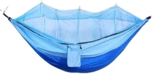 Hammock Double Camping Hammock Outdoor Camping Portable Single Parachute Cloth Three-Color Belt Anti-Mosquito Hammock Hammock Outdoor(E)