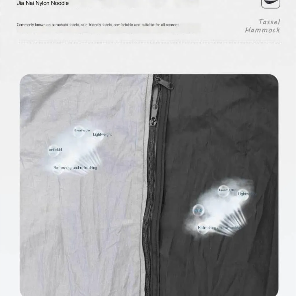 Hammock Double Canopy Mosquito Net Hammock Set Tent Parachute Cloth Camping Automatic Anti-Mosquito Mosquito Net Hammock Hammock Outdoor(D)