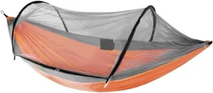 Hammock Double Hammock Automatic Quick Opening Anti-Mosquito and Anti-Rollover Double Portable Swing with Mosquito Net Hammock Outdoor(Orange)