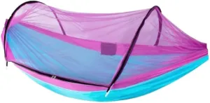 Hammock Double Hammock Automatic Quick Opening Anti-Mosquito and Anti-Rollover Double Portable Swing with Mosquito Net Hammock Outdoor(Rood)