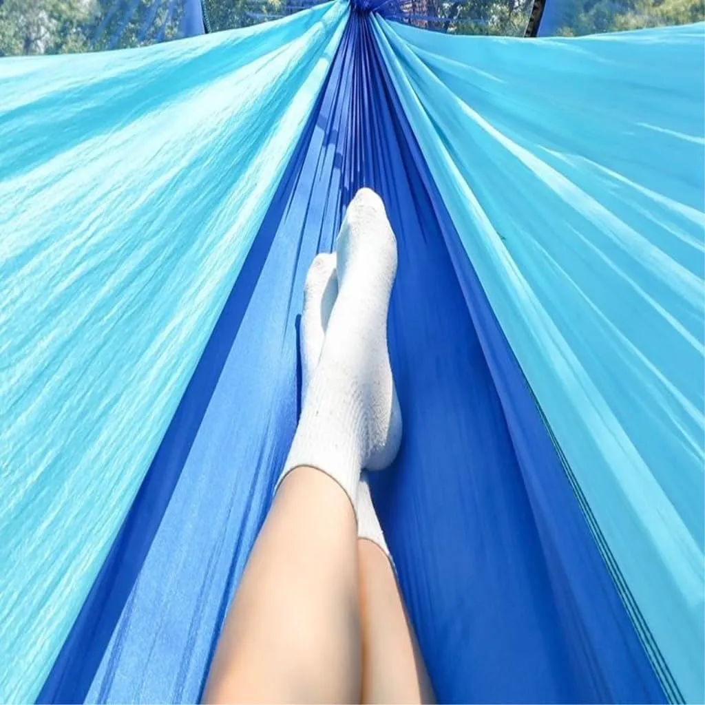 Hammock Double Hammock Outdoor Anti-Mosquito and Insect-Proof Portable Swing Outdoor Camping Camping with Mosquito Net Cute Hammock Outdoor(Blue-Green,2)