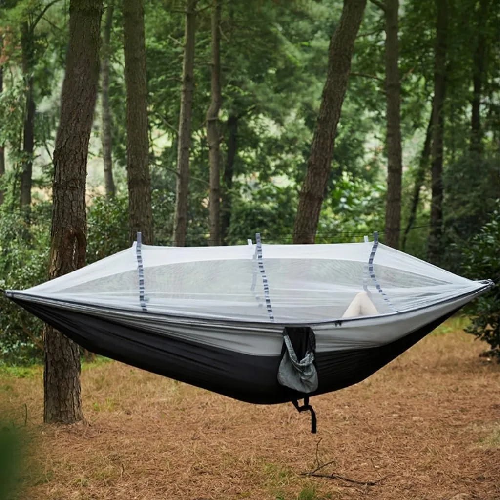 Hammock Double Hammock Outdoor Camping Anti-Mosquito Outdoor Camping with Mosquito Net Breathable Hanging Tree Tent Hammock Outdoor(F)