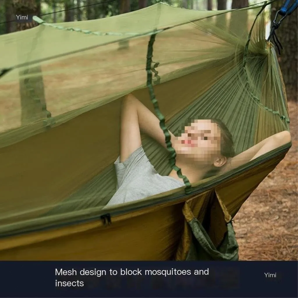 Hammock Double Hammock Outdoor Camping Anti-Mosquito Outdoor Camping with Mosquito Net Breathable Hanging Tree Tent Hammock Outdoor(F)