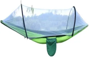 Hammock Double Hammock Outdoor Camping Single and Double Anti-Rollover 210T Nylon Spinning Pole Anti-Mosquito Hammock Hammock Outdoor(E)