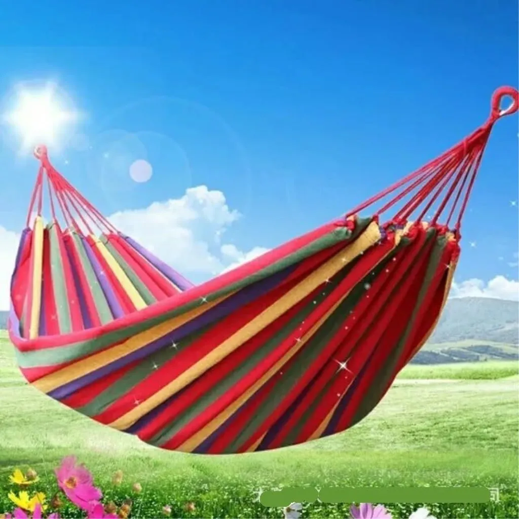 Hammock Double Hammock Outdoor Home Double Hanging Chair Dormitory Bedroom Camping Picnic Camping Load-Bearing Fixed Hammock Outdoor(Blue)