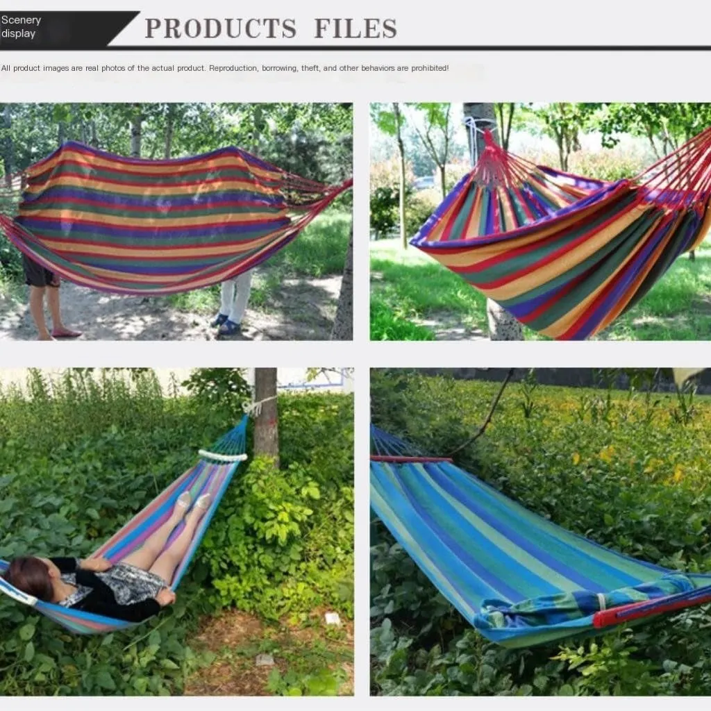 Hammock Double Hammock Outdoor Home Double Hanging Chair Dormitory Bedroom Camping Picnic Camping Load-Bearing Fixed Hammock Outdoor(Blue)
