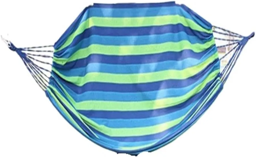 Hammock Double Hammock Outdoor Single Swing Bed Colorful Canvas Super Strong Load-Bearing Outdoor Camping One Piece Hammock Outdoor(Blue)